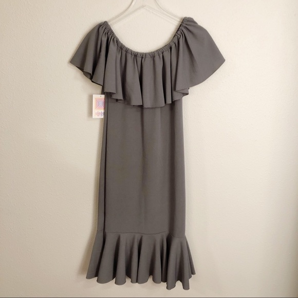 LulaRoe Cici Mermaid Dress Sz S 6-8 Gray - Picture 2 of 8